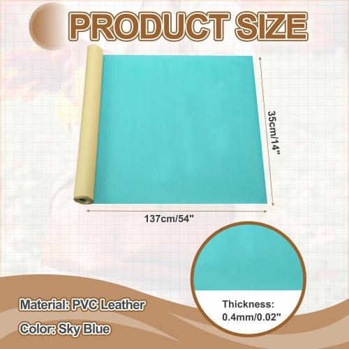 MECCANIXITY Leather Repair Patch 14x54 Self-Adhesive Leather Vinyl Repair Tape Kit for Furniture Couches Sofa Chair Car Boat Seats Jackets, Sky Blue