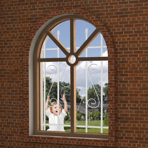Spear Point Heavy Duty Window Bar,Window Security Bars Guards for Prevent Burglary,Safety for Home and Pet(36×42,White,Choose The Installation Accessories You Need Separately)