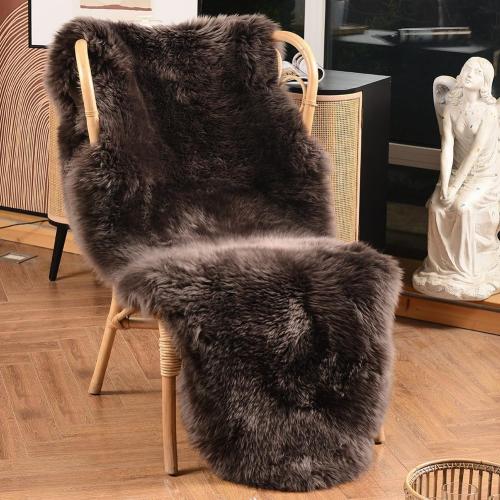 LLB Genuine Sheepskin Area Rug Wool Rug Fur Carpet Fluffy Shaggy Fur Rug for Living Room Kids Bedroom Real Sheepskin Throw Lambskin Rugs Sofa Chair Seat Covers (Chocolate Brown, 2 x 6 ft Sheepskin)