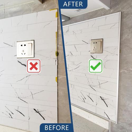 SUNWINGS 10-Pack 36 Inch Peel and Stick Aluminum Tile Trim, Decorative Kitchen Backsplash Trim Edge, Self Adhesive Tile Liner Matte Silver Large