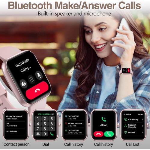 Smart Watch for Women Men with Bluetooth Call, Alexa Built-in Smartwatch, 1.83DIY Dial Fitness Watch with Sleep Heart Rate Monitor, 110  Sport Modes, IP68 Waterproof Watch Compatible with Android iOS