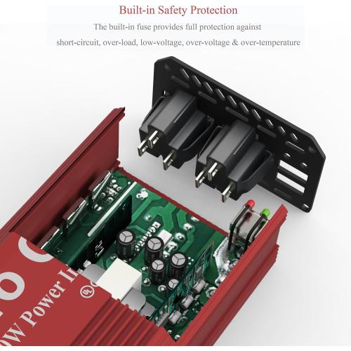 Pro Chaser 400W Power Inverters for Vehicles - DC 12v to AC 110v Car Inverter Converter, 6.2A Dual USB Charging Ports, Dual AC Adapter for Laptops Air Compressor