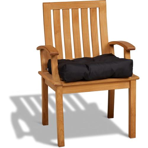 Set of 2 Classic Accessories Water-Resistant Square Patio Seat Cushions, 19 x 19 x 5 Inch, 2 Pack, Black, Outdoor Seat Cushions