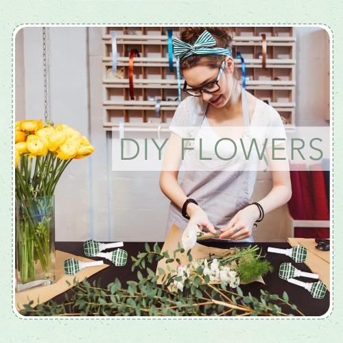 Zubebe 30 pcs Wedding Bouquet Holder Foam Floral Handle Bridal Bouquet Holders for Artificial Flowers Arrangement Wedding Gardening Supplies Decoration