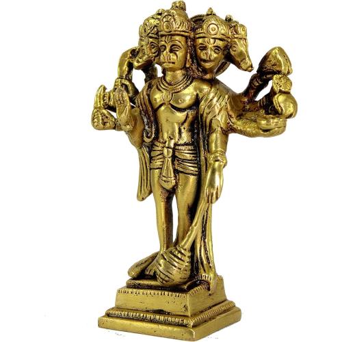 Aakrati Brass Panchmukhi Hanuman Anjaneya Pavan Putra Bajrangbali Idol Murti Moorti Statue