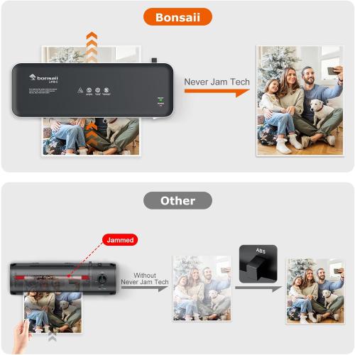 Bonsaii 9 Inch Laminator Machine with 50 Laminating Sheets, Jam-Free Tech
