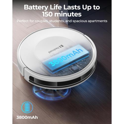 Robot Vacuums,10KPa Robotic Vacuum Cleaner with Mapping,Lidar Navigation&Obstacle Avoidance,150mins Robot Vacuum with App/Alexa/Remote,Tangle-Free Pet Hair,Self-Charging (White)