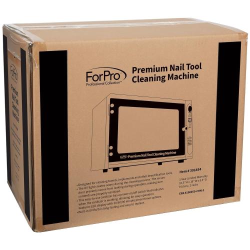 ForPro Professional Collection Premium Nail Tool Cleaning Machine, Large 9L Capacity, Sanitizes Towels & Implements, 10.3 H x 15 W x 8.5 D