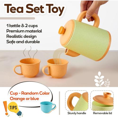 Play Kitchen Pots and Pans Set for Kids, Pretend Role Play Cooking Toys Gifts for Toddlers Girls Boys Ages 3 4 5 6