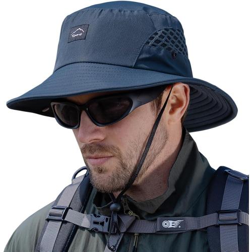 Sireck Fishing Hat, UPF50  Wide Brim Sun Hat for Men Women, UV Protection Hiking Beach Bucket Hats Summer Safari Hat
