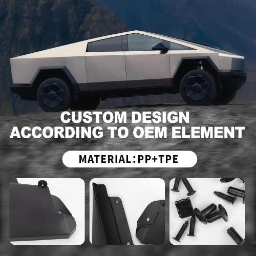 Mud Flaps Splash Guards Compatible with Tesla Cybertruck 2024 2025 Accessories Tire Protector Mudflaps All Weather No Need to Drill Holes Front & Rear Set of 4