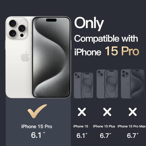 JETech Case for iPhone 15 Pro 6.1-Inch, Non-Yellowing Shockproof Phone Bumper Cover, Anti-Scratch Clear Back (Clear)