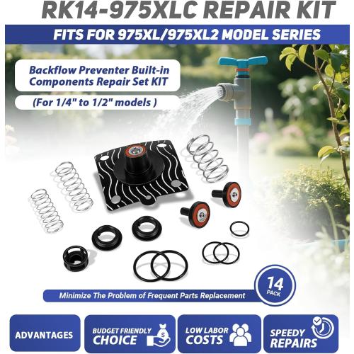 1/4-1/2 Complete Backflow Repair Kit Fits for Zurn Wilkins 975XL/975XL2 Backflow Preventer Built-in Components Repair Set
