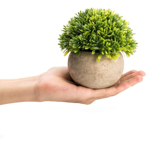 2PACK.  ......Velener Artificial Boxwood Faux Plant Indoor- Topiary Small Desk Plant Decor for Bedroom Office Cubicle Shelf Decor Window Will Plant Shelf Decoration Dorm Kitchen Counter, Farmhouse Home Decor Accent