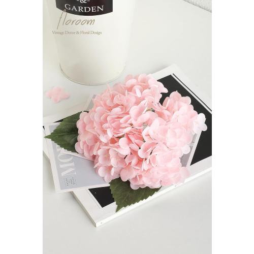 4 Pcs Real Touch Blush Pink Hydrangea Artificial Flowers, 20 Full Faux Hydrangea Flowers Fake Flowers for Home Decor Party Floral Arrangements Wedding Bouquets Centerpieces Decorations