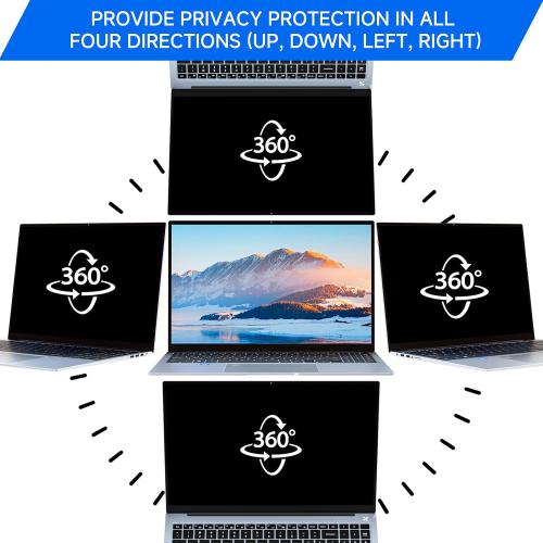 ZOEGAA 4-way 360° Privacy Screen For 14 Inch 16:9 Laptop That Screen Size is 12.2 in Wide and 6.8 in High. Removable Privacy Screen For Laptop Monitor, Anti Glare And Blue Light, Compatible With HP Dell Lenovo Asus Samsung Acer Thinkpad