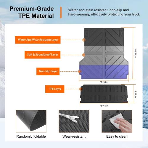 powoq Truck Bed Mat Compatible with 2022-2026 Ford Maverick Tailgate Mat Truck Bed Liner Tailgate Protector All Weather Replacement for 2022-2024 2025 2026 Ford Maverick Accessories
