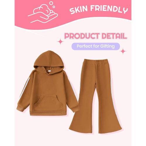 Mikrdoo Teenager Clothes Long Sleeve Hoodies Sweatshirts Teen Clothes Sweatpants Junior 2 Piece Outfits Sweatsuit Set 13y-14y