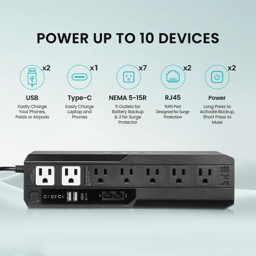 SKE 425VA/240W UPS Battery Backu Surge Protector for Computer UPS Battery Backup Uninterruptible Power Supply…, VL425