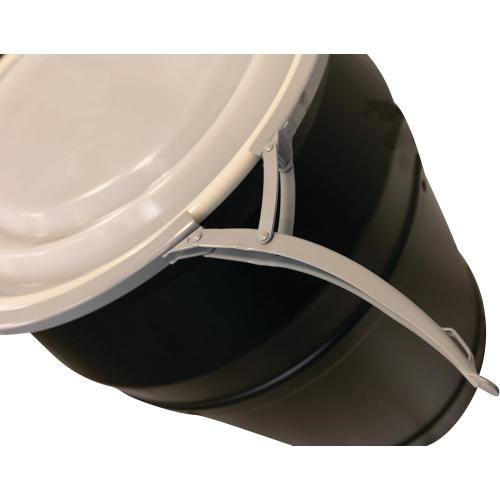 Eagle 55 Gallon Plastic Drum with Lid, Metal Lever-Lock, 36.4x22.5, Open Head Lab Pack Drum Made of Durable, Lightweight HDPE, Withstands Weather and Chemicals, Made in USA, Black, 1656MBLK