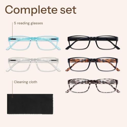 Gaoye Professional Reading Glasses for All Day - Computer Readers with Blue Light Protection - Value Pack