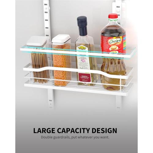 Black Moforoco White 6-Tier Over Door Pantry Organizer, Pantry Organization Storage, Door Metal Hanging Spice Rack Basket Shelves, Home Kitchen Apartment Essentials, Laundry Room Bathroom Organization