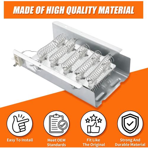 Upgraded W10724237 279838 Dryer Heating Element, 4531017 Dryer Heating Element For Whirlpool Kenmore Maytag Amana Sears Admiral Kitchenaid, Replaces 3398064, 3403585, 8565582, PS3343130, AP3094254