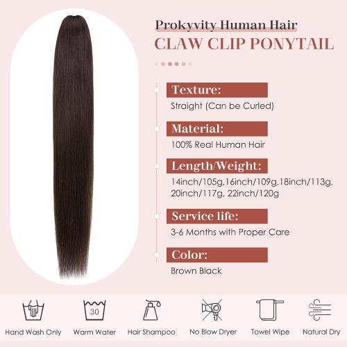 Human Hair Claw Clip Ponytail, Claw Clip Human Hair Ponytail,Effortless Application with Secure Hold,Style in Seconds,Quick Styling Solutions for Busy Lives,18/113g CARAMEL WITH LITTLE WHITE