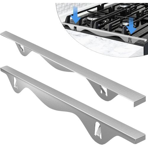 Tonhui Stainless Steel Stove Gap Covers, Kitchen Stove Counter Gap Filler, Stove Guard Counter Gap Cover Length 25.4 Heat Resistant for Years of Use - 2 PCS (Left and Right)