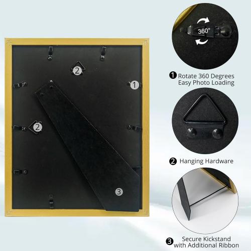 GraduatePro Graduation Signature Board Picture Frame with Mat for Wedding Birthday Guest Book Signing, Gold Frame with White Mat