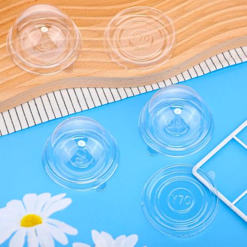 Patelai Clear Plastic Mini Cupcake Container, Mini Cupcake Box Muffin Dome Muffin Single Container Box for Wedding Birthday Cheese Pastry Dessert Cake(Clear,150 Pieces)