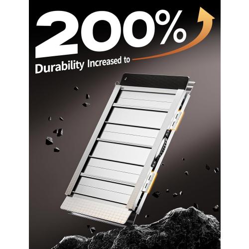 FACHNUO 2 Feet Portable Wheelchair Ramp, Non-Skid Aluminum Handicap Ramps with Handle, Folding Threshold Wheel Chair Ramp for Home Steps, Stairs, Entry, Threshold, Doorways, Scooter, 800LBS Capacity