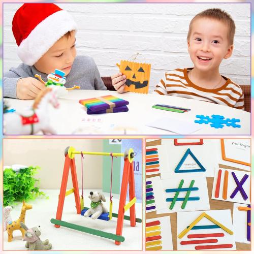 WISYOK 2000Pcs 4.5 Inch Popsicle Sticks, Colored