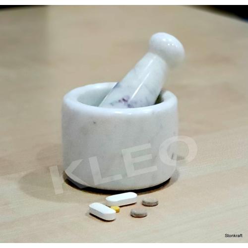 3 Small Natural Stone Mortar and Pestle Set as Spice, Medicine Grinder Masher - kharad, Khallad, Okhli and Musal (White)