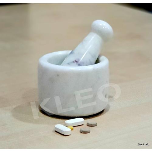 3 Small Natural Stone Mortar and Pestle Set as Spice, Medicine Grinder Masher - kharad, Khallad, Okhli and Musal (White)
