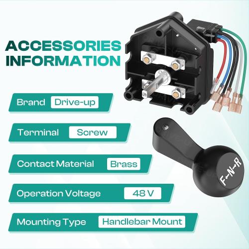 DRIVE UP 48V Club Car DS Forward Reverse Switch, Club Car Forward Reverse Switch Assembly with Handle and Micro Switch for Club Car DS 1996-Up Golf Carts, OEM 101753005 1012987
