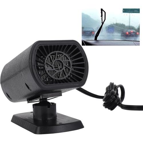 200W 12V Car Heater - Fast Heating Fan with Hot Wind for Windshield Defrost and Defogger, Ideal for Winter Driving in Black