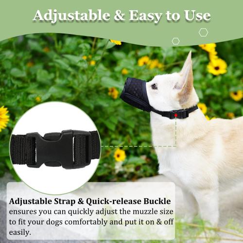 Mayerzon Dog Muzzle, Puppy Soft Mesh Muzzle for Small Medium Large Dogs Chihuahua Poodles Beagle Dachshund Corgis Labrador for Biting Chewing Grooming That Allows Panting Drinking(M, Black)