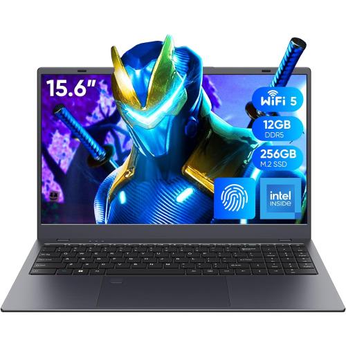 Coolby 15.6inch Laptop, 12GB RAM/256GB SSD, 1920x1080 IPS Display, Intel N95(Beats N5095) Quad Core Laptop Computer, Support Fingerprint