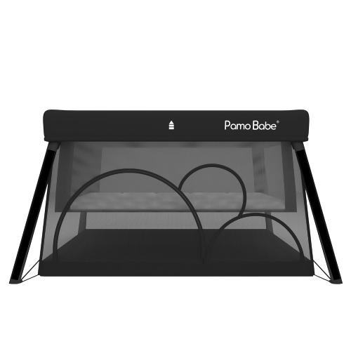 Color Black Pamo Babe Travel Crib Lightweight Playpen Baby Playard with Bassinet Portable Mini Playard