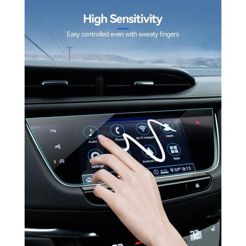 Car Screen Protector for 2015-2023 2024 2025 Cadillac XT5 & 2019-2024 2025 Cadillac XT6 Accessories Navigation Touchscreen Protector Film Tempered Glass HD Clear 8’’
