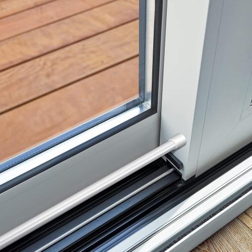 White set of 4 Fabbay Window Security Bar Adjustable Sliding Glass Door Lock Security Stick for Door with Rubber Tips, 23.62-39.37 Inch in Length(White, 4 Pieces)