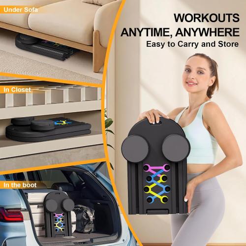 Pilates Reformer Set - Foldable Sliding Reformer, Pilates Board for Home Workout, Portable Abdominal Core Trainer Pilates Reformer Board - Full Body Workout Equipment for Home