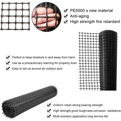 Plastic Garden Fence Animal Barrier,3.28 x 66 FT Heavy Duty Hard Plastic Mesh Fencing,Reusable Safety Temporary Fence Roll with Zip Ties,Snow Fence for Pool Deer Rabbit Chicken Dog Poultry-Black