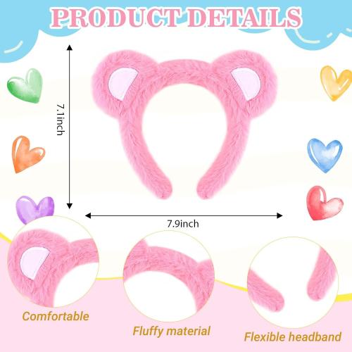 3 Pcs Halloween Bear Costume Include Bear Ear Headband,Tail and Fabric Patches for Men Women Party Cosplay