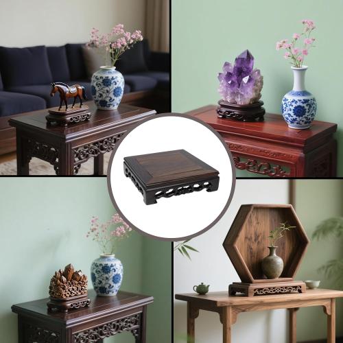 Ebony Wood Display Pedestal, 5.5 Inches Width, 1.57 Inches Height