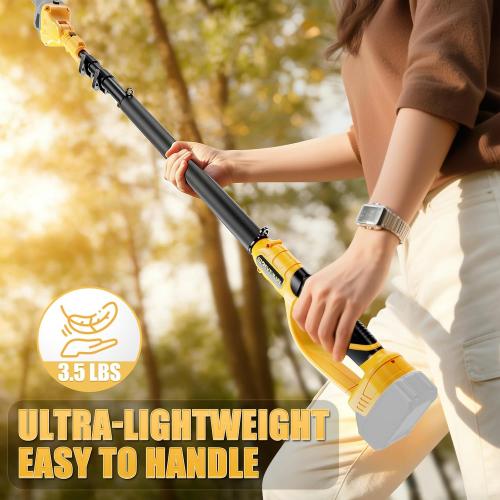 Mini Chainsaw Cordless Extension Pole Compatible with Dewalt 20V Battery(Tool Only), 4.2-8.2FT Adjustable Telescopic Pole with 180°Rotating Head, Extension Pole with Shoulder Strap