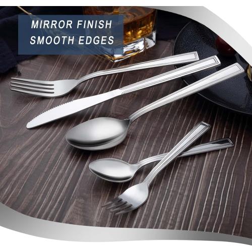 Silverware Set, Hunnycook 30-piece Silverware Set for 6, Stainless Steel Flatware Set, Include Fork Knife Spoon Set, Mirror Polished, Dishwasher Safe, Cutlery Set for Home Kitchen Restaurant Hotel