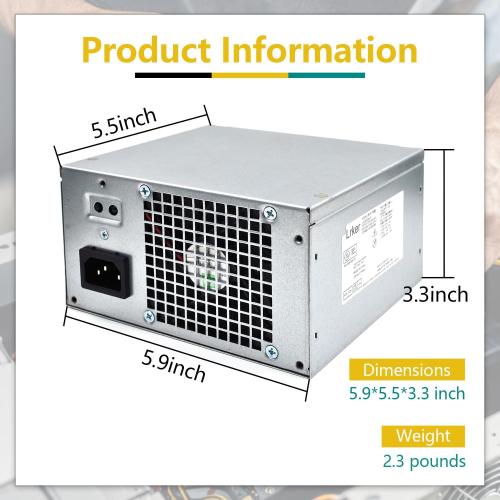 HU365EM-00 HK465-11PP 365W Power Supply Compatible with Dell Optiplex 3020 7020 9020 XE2 3670 Precision 3620 T3620 T1700 T20 7VK45 T1M43 DPS-365CB A RVTHD D365EM-00