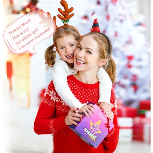 Mini Karaoke Machine for Kids Adults, Portable Bluetooth Speaker with 2 Wireless Microphones,Toys Birthday Gifts for Girls 3, 4, 5, 6, 7, 8, 9, 10, 11, 12  Years Old Toddler Teens(White)